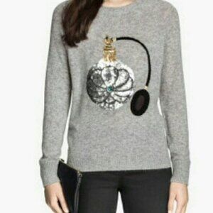 H&M Women's Size Medium Perfume Bottle Sequin Sweater Alpaca Blend